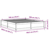 Bed Frame without Mattress White 180x200 cm Super King Solid Wood Pine 3282367