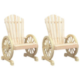 Garden Adirondack Chair Set of 2 Natural wood Solid fir wood 365091