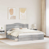 Bed Frame Grey Sonoma 180 x 200 cm Solid Pine Wood 3413277
