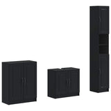 3 Piece Bathroom Cabinet Set UTRECHT Black Engineered Wood 3417487