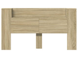 Storage Headboard with LED Sonoma Oak Engineered Wood 3418664