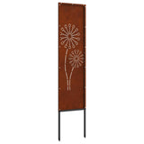 Garden Privacy Screen Rusty 32 x 140 cm Weathering steel 876237