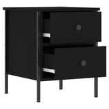 ZNTS Bedside Cabinet Black 40x42x50 cm Engineered Wood 825983