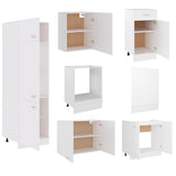 7 Piece Kitchen Cabinet Set Lyon White Engineered Wood 3067631