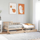Daybed with Drawers without Mattress 90x190 cm Single Solid Wood 3302102