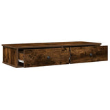 ZNTS Wall Shelf with Drawers Smoked Oak 100x37.5x19 cm Engineered Wood 859963