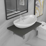 Two Piece Bathroom Furniture Set Ceramic Grey 279333