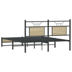 Bed Frame without Mattress Sonoma Oak 137x190 cm Engineered Wood 4106961