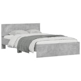 Bed Frame Concrete Grey Engineered wood 120x200 cm Durable 3207493
