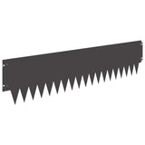 Lawn Edging 10 pcs 103 x 25 cm metal Black 8008287