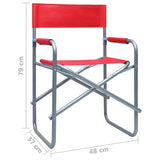 Director's Chairs 2 pcs Steel Red 47919