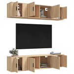 6 Piece TV Cabinet Set Sonoma Oak Engineered Wood 3188657