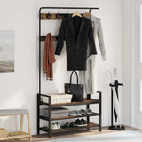 Coat Rack Smoked Oak 95 x 34 x 184 cm Engineered wood 879961