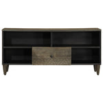 ZNTS TV Cabinet Black 100x33x46 cm Solid Wood Mango 4017808