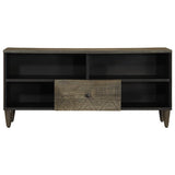 ZNTS TV Cabinet Black 100x33x46 cm Solid Wood Mango 4017808