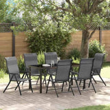 Garden Dining Set 7 pcs Grey Powder-Coated Steel 3379279