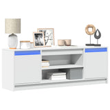 TV Cabinet with LED White 139.5x34x50 cm Engineered Wood 852194