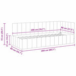 Corner Bed Frame with Headboard Dark grey 80 x 200 cm Velvet 42016288