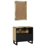 Bathroom Cabinet Set 2 pcs Natural Solid Mango Wood 3310042