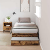 Storage Bed Frame with Drawer Old Wood 80 cm Engineered Wood 3335603