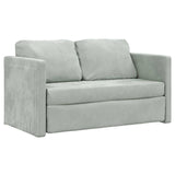 Folding Sofa Bed Light Grey 122 x 70 x 60 cm Velvet 42030479