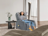 Fabric With 6-Point Massage Heating Function Recliner Light Gray 82079157