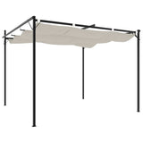 Pergola with Retractable Roof Cream 295x292x230 cm 360114