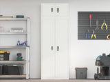 Storage Cabinet 2 pcs White 60 x 40 x 220 cm Steel Lockable 3438710
