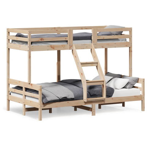 ZNTS Bunk Bed 80x200/120x200 cm Solid Wood Pine 3207161