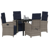 Garden Dining Set with Cushion 5 pcs Grey Poly Rattan 3380359
