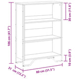Bookcase Sonoma Oak 80x31x106 cm Engineered Wood 848625