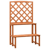 Trellis Planter with Shelves Orange 70x42x120 cm Solid Firwood 314842