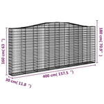 Arched Gabion Basket 400x30x160/180 cm Galvanised Iron 153408