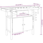 Workbench with Drawer and Vices 124x52x83 cm Solid Wood Acacia 153321