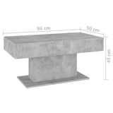Coffee Table Concrete Grey 96x50x45 cm Engineered Wood 806835