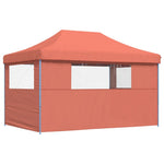 Foldable Party Tent Pop-Up with 3 Sidewalls Terracotta 4004973