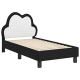 Toddler Bed Frame with Headboard Black 70 x 140 cm PU 42011172