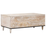 Coffee Table White 100 x 54 x 40 cm Solid Mango Wood 4018380