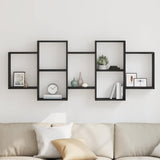 Wall Shelf Black Oak 159x18x65 cm Engineered Wood 868064