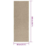 Rug ZIZUR Beige 80x200 cm Jute Look Indoor and Outdoor 4010403