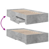 Bed Frame Concrete grey Engineered wood, plywood Single Bed Frame 3280422