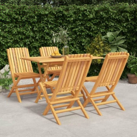 ZNTS 5 Piece Garden Dining Set Solid Wood Teak 3155003