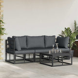 Garden Sofa Set 4 pcs Black Metal 3378841