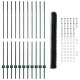 Welded Wire Fence 25 x 1.4 m PVC-Coated Steel Green 3336727