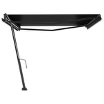ZNTS Freestanding Manual Retractable Awning 400x300 cm Anthracite 3069739