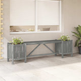 Garden Bench Grey Solid acacia wood 150 cm Planters 311823