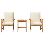 Garden Sofa Set with Cushion 3 pcs Brown Solid acacia wood 4106449