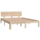 Bed Frame without Mattress Solid Wood Pine 140x200cm 810495