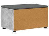 Hall Bench with Cushion with Door Concrete Grey 60 x 38 x 46 cm 891499