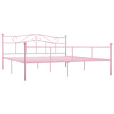 284543 Bed Frame without Mattress Pink Metal 200x200 cm